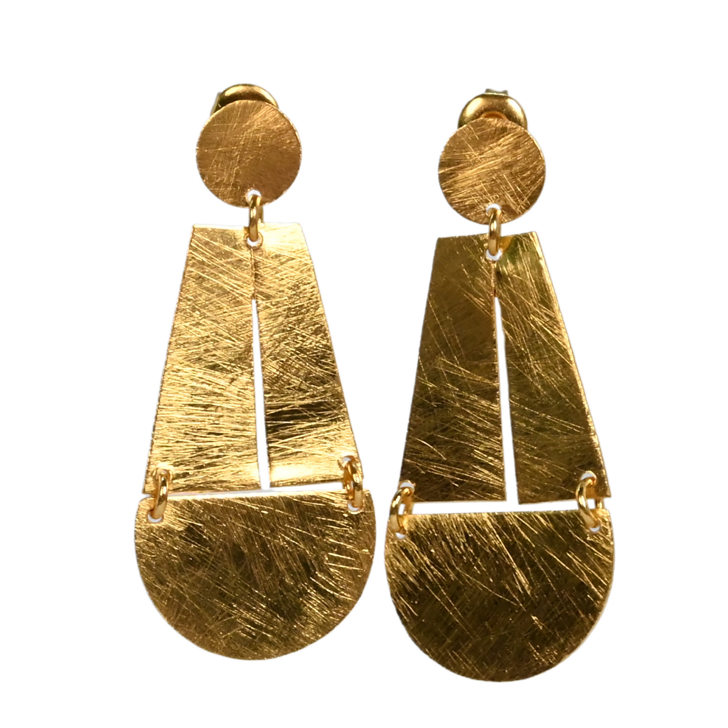Euro Gold stud boat Earrings B244