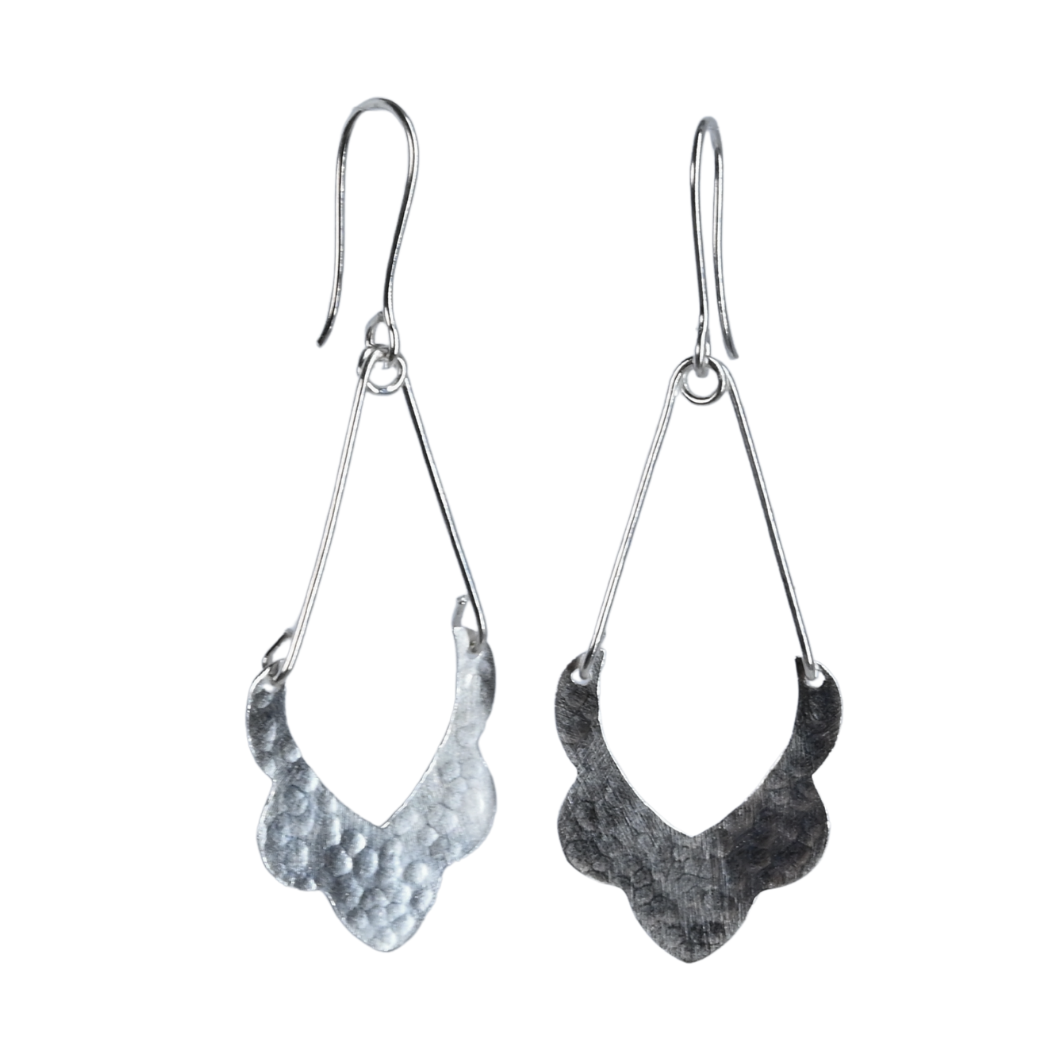 Euro Sterling Silver Moroccan Drop Earrings D13