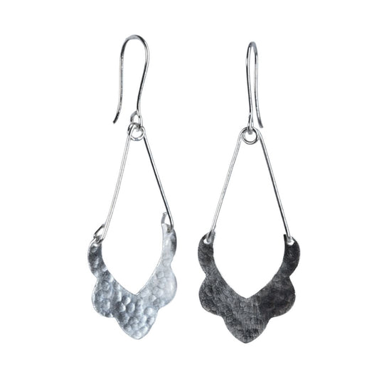 Euro Sterling Silver  Moroccan Drop Earrings D13