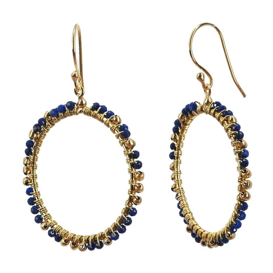 Euro Gold Gem Hoop Earrings A38A