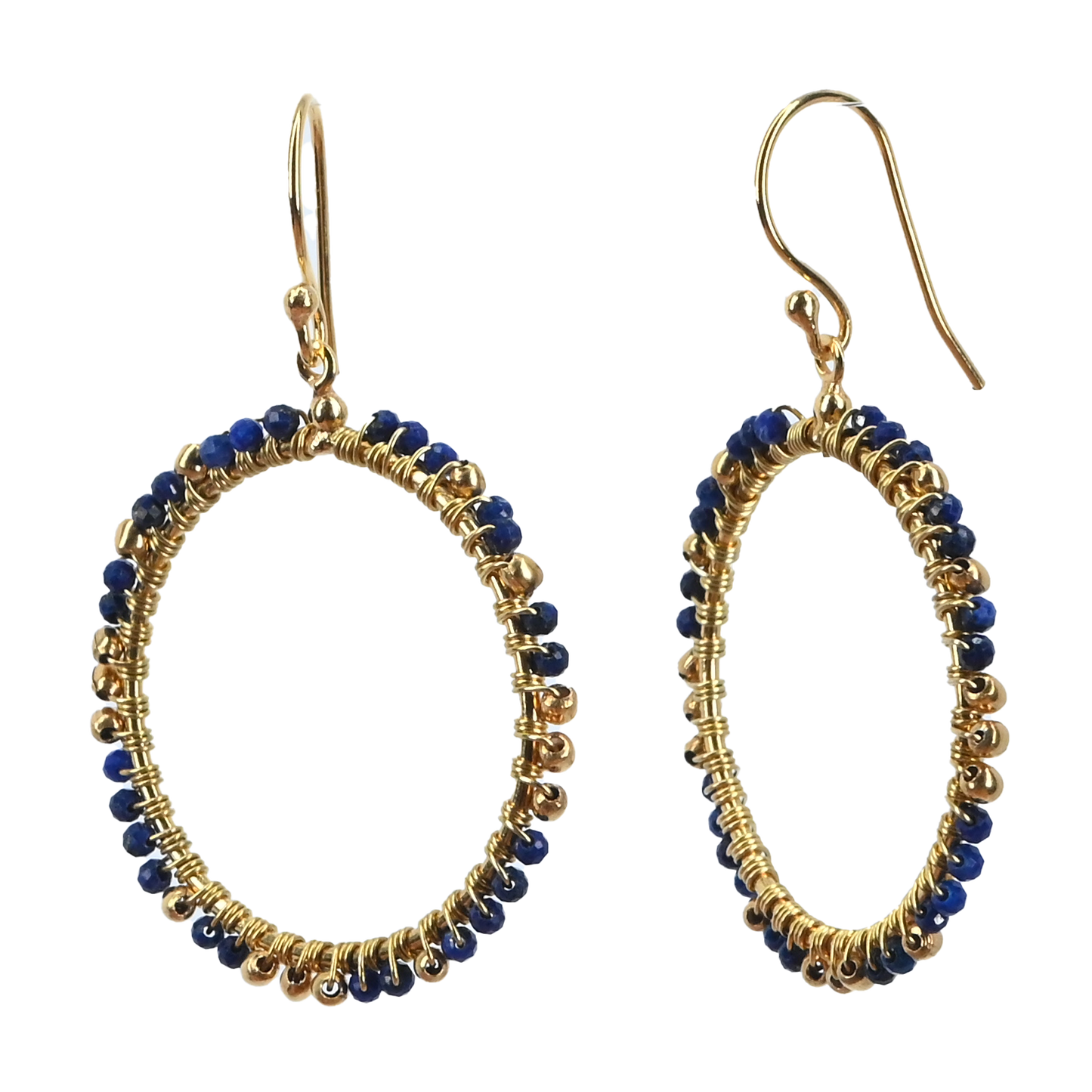 Euro Gold Gem Hoop Earrings A38A