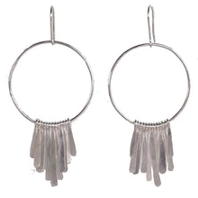 Silver Wash Tassel Hoop Earrings C15