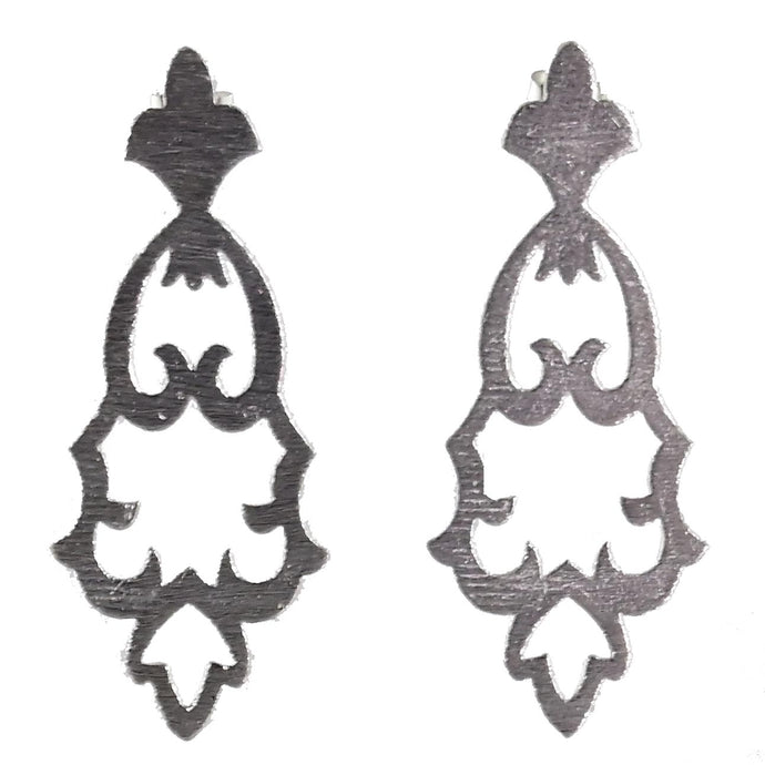 Silver Wash Flock Earrings C61