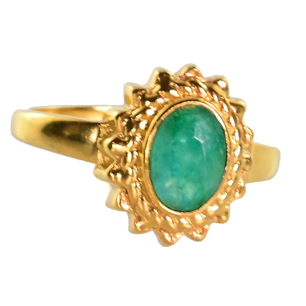 Euro Gold Gemstone Ring A49