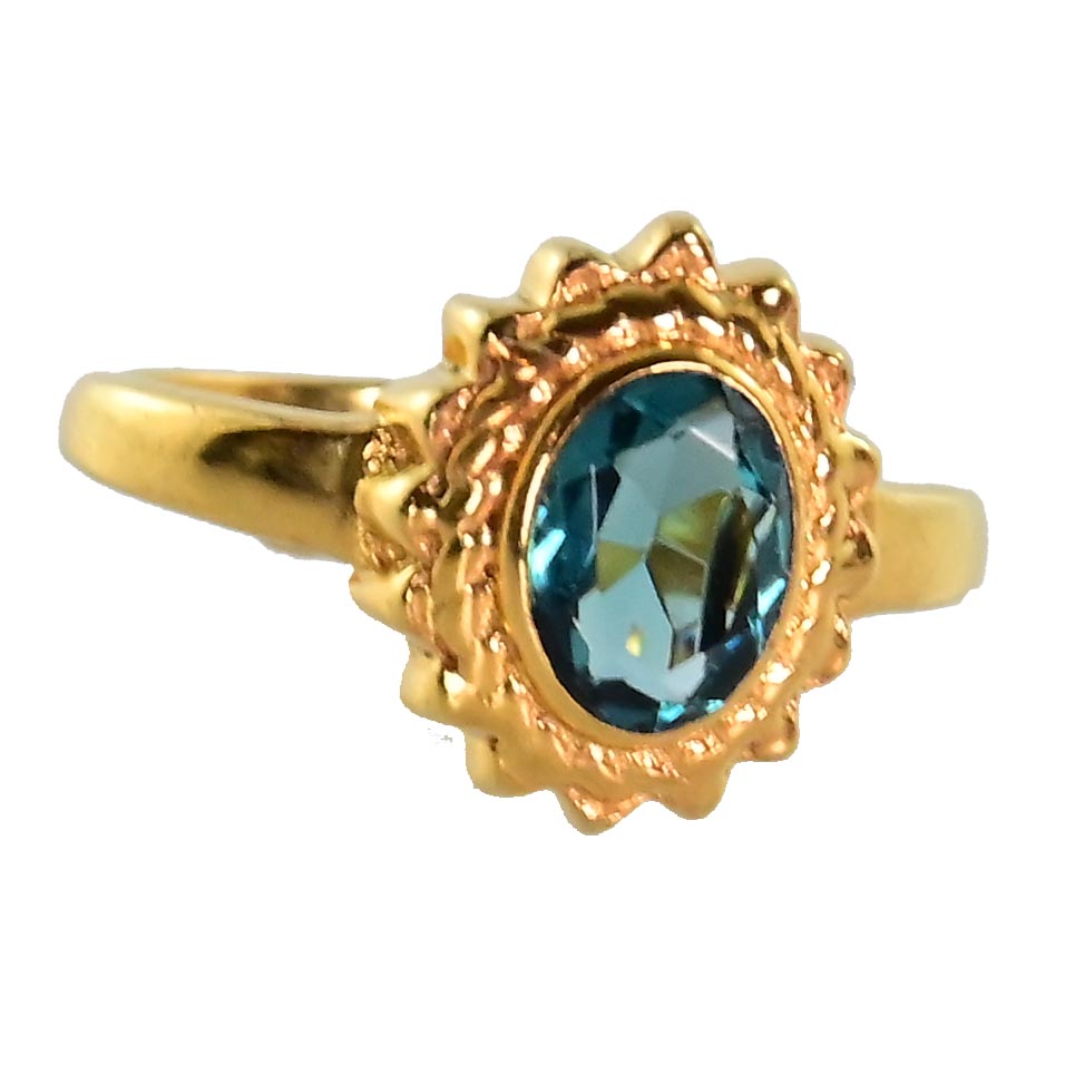 Euro Gold Gemstone Ring A49