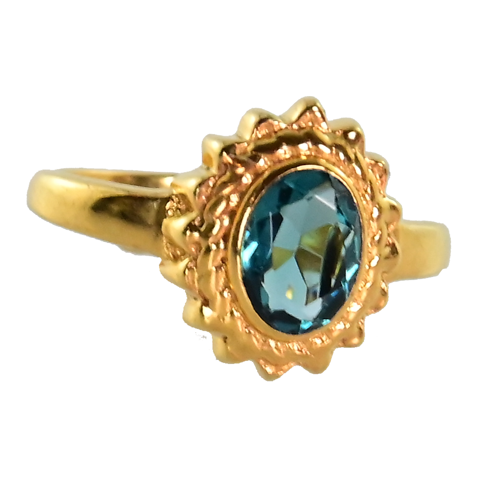 Euro Gold Gemstone Ring A49