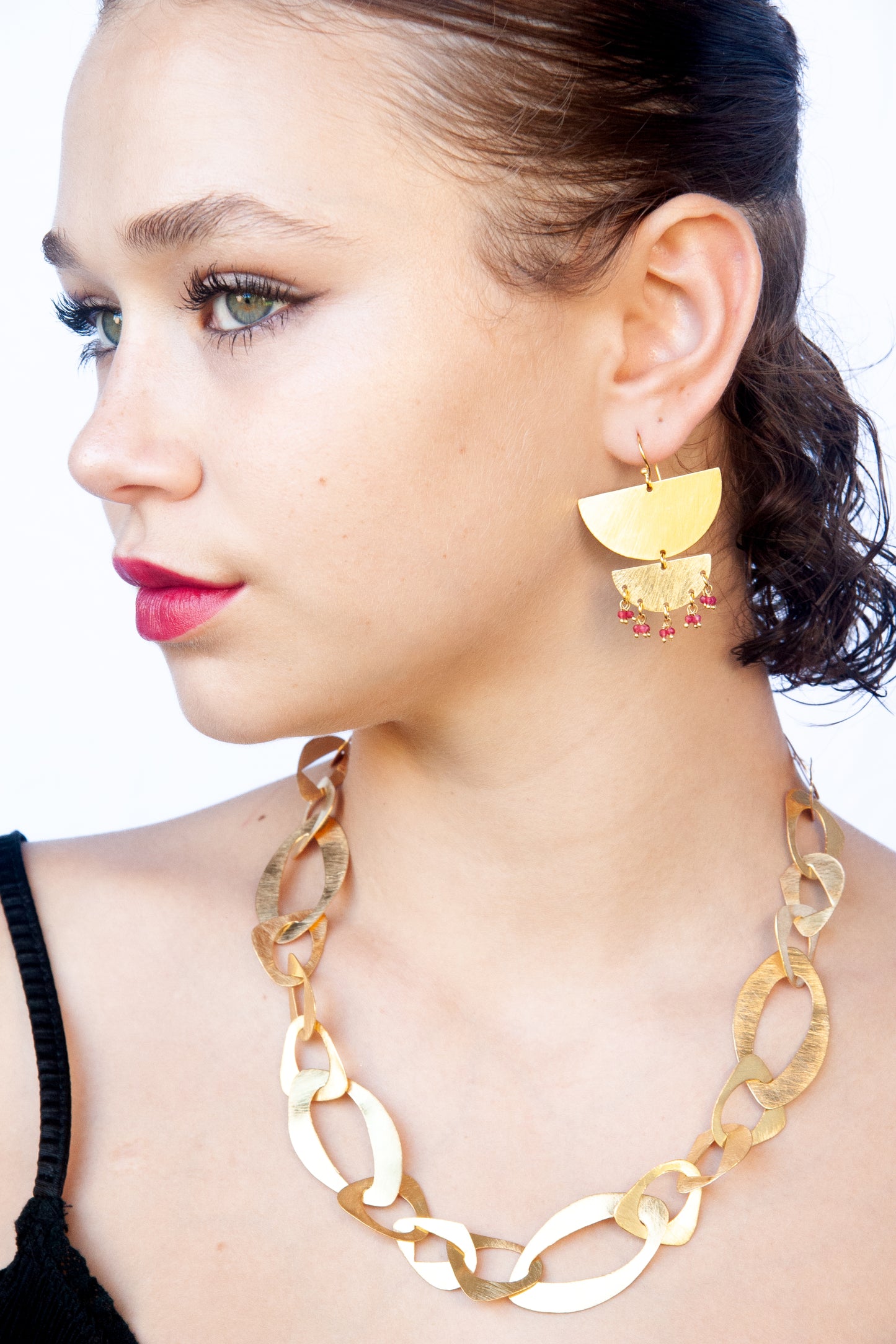 Euro gold magnificent linked necklace A90
