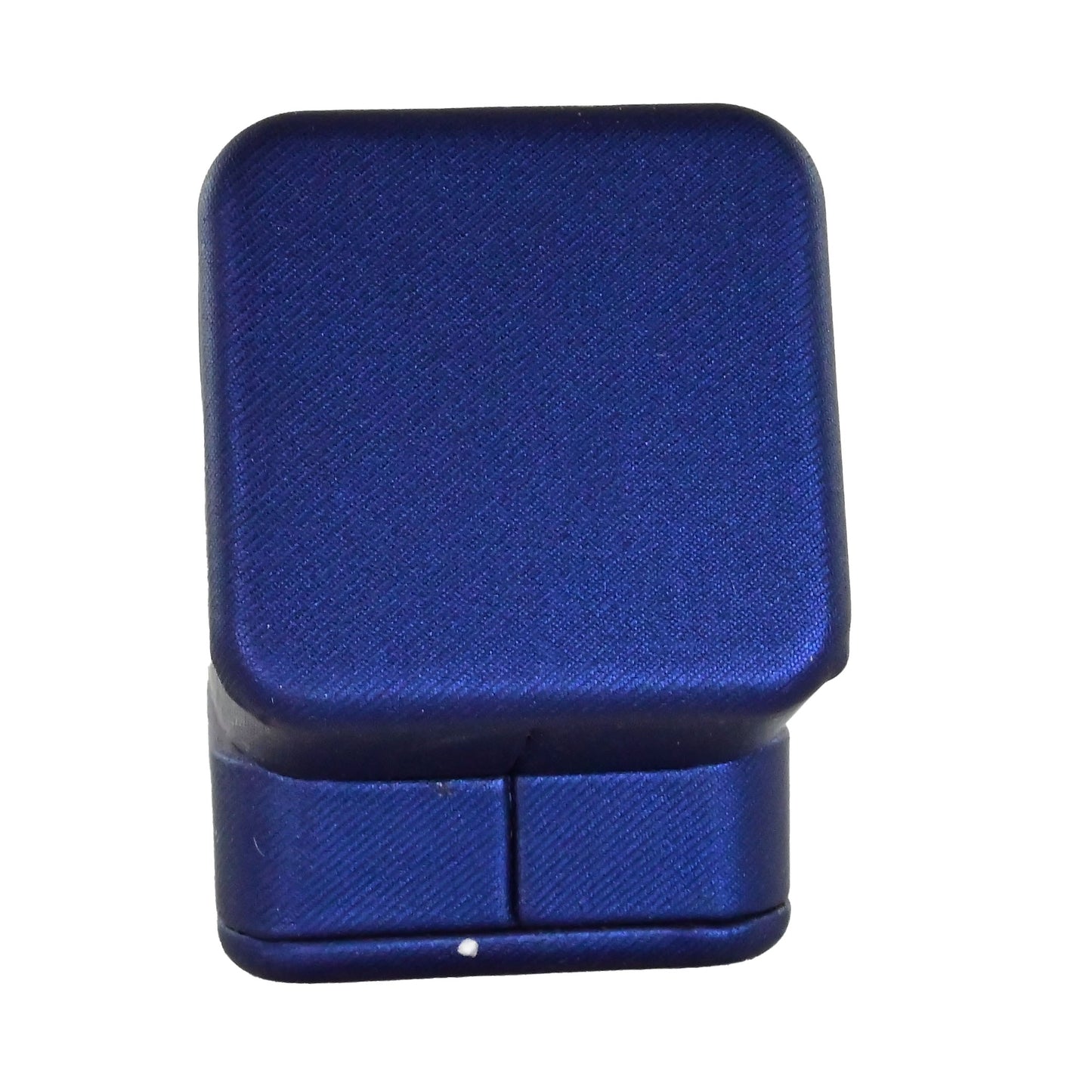 Luxury navy pu leather and velvet ring box. 6.6 x 8 x 4.4 cm