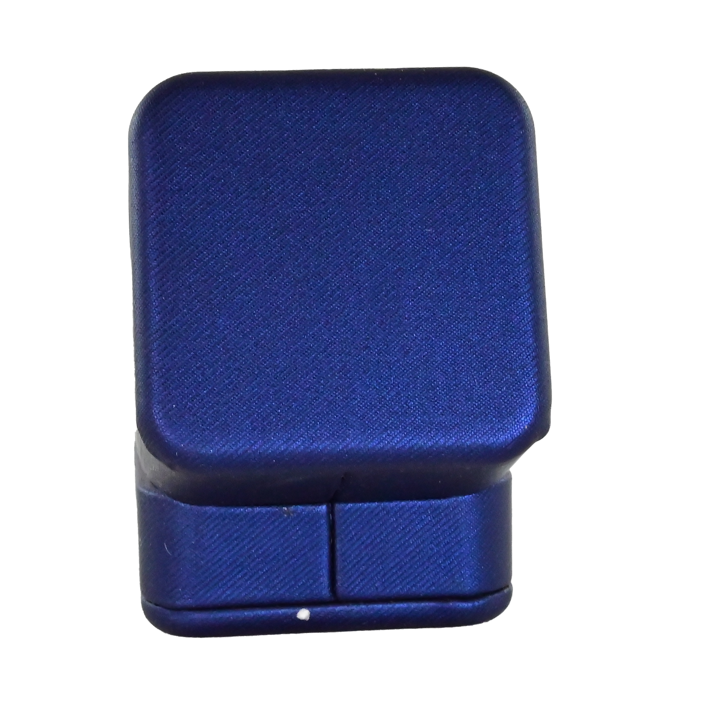 Luxury navy pu leather and velvet ring box. 6.6 x 8 x 4.4 cm