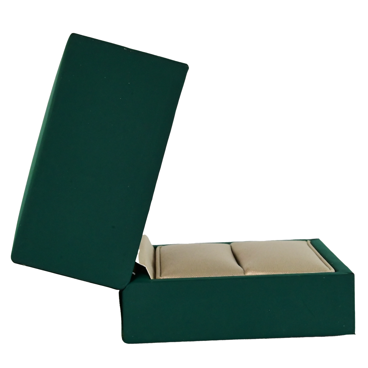 SET OF 10 with every $500 sale Luxury Emerald Green leather and silk ring box. 6 x 6 x 5.5 cm