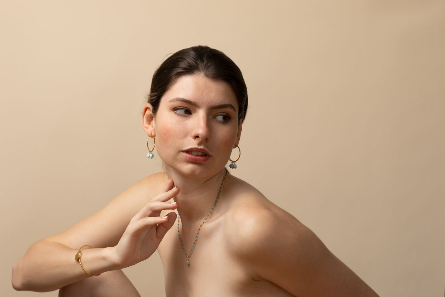 Euro Gold Round Loop cuff bangle A313