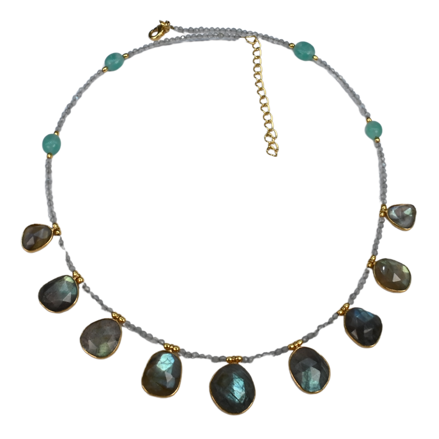 Euro Gold Gemstone Necklace 50 cm A229