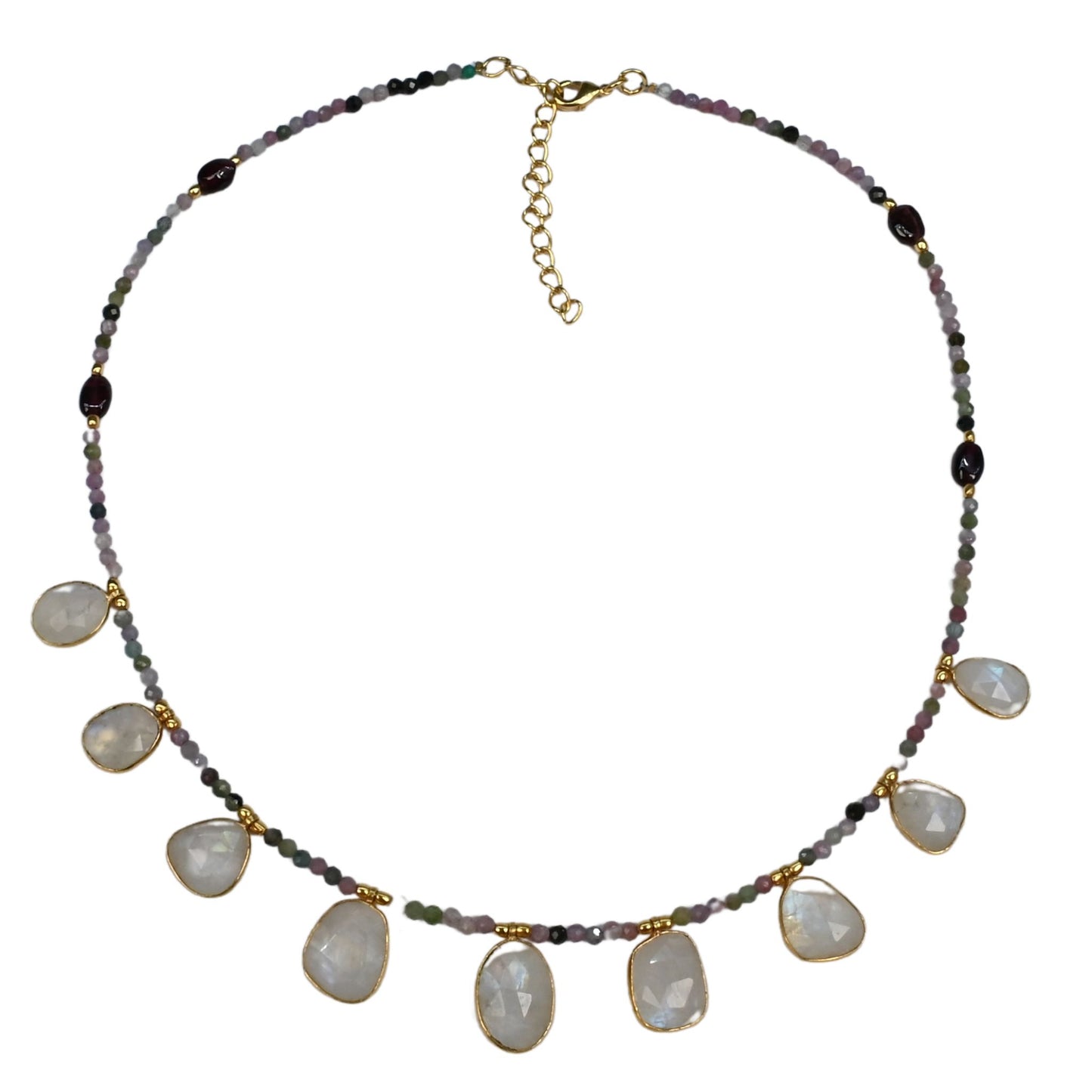 Euro Gold Gemstone Necklace 50 cm A229