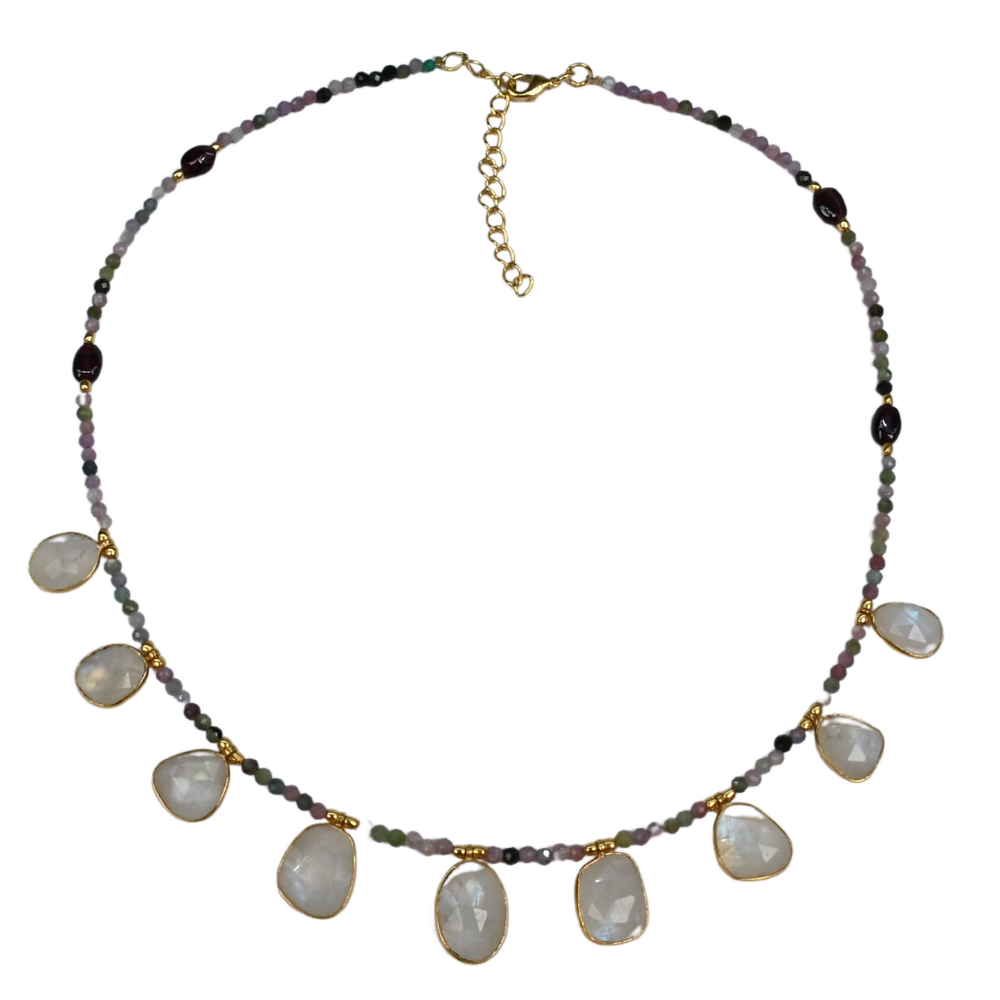 Euro Gold Gemstone Necklace 50 cm A229
