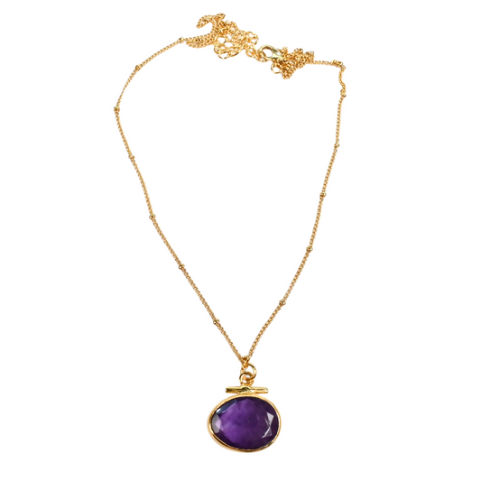 Euro Gold Gemstone Necklace 50 cm A196N