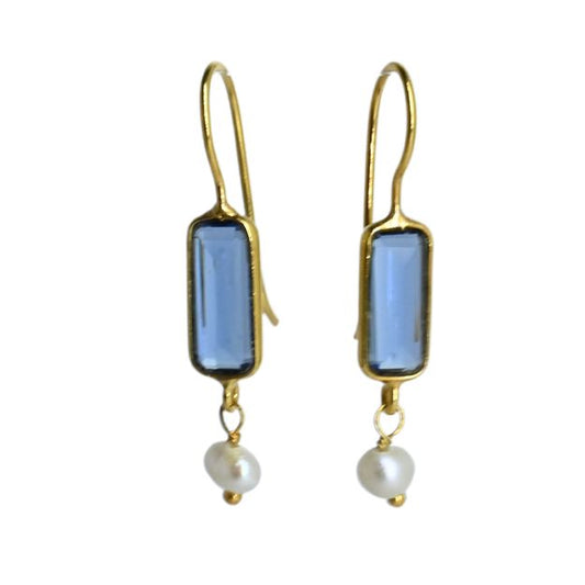 Euro Gold Gemstone Earrings- A222