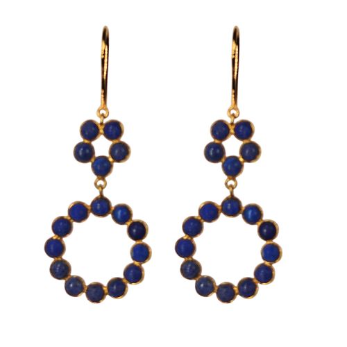 Euro Gold Gemstone Circle drops Earrings-A343