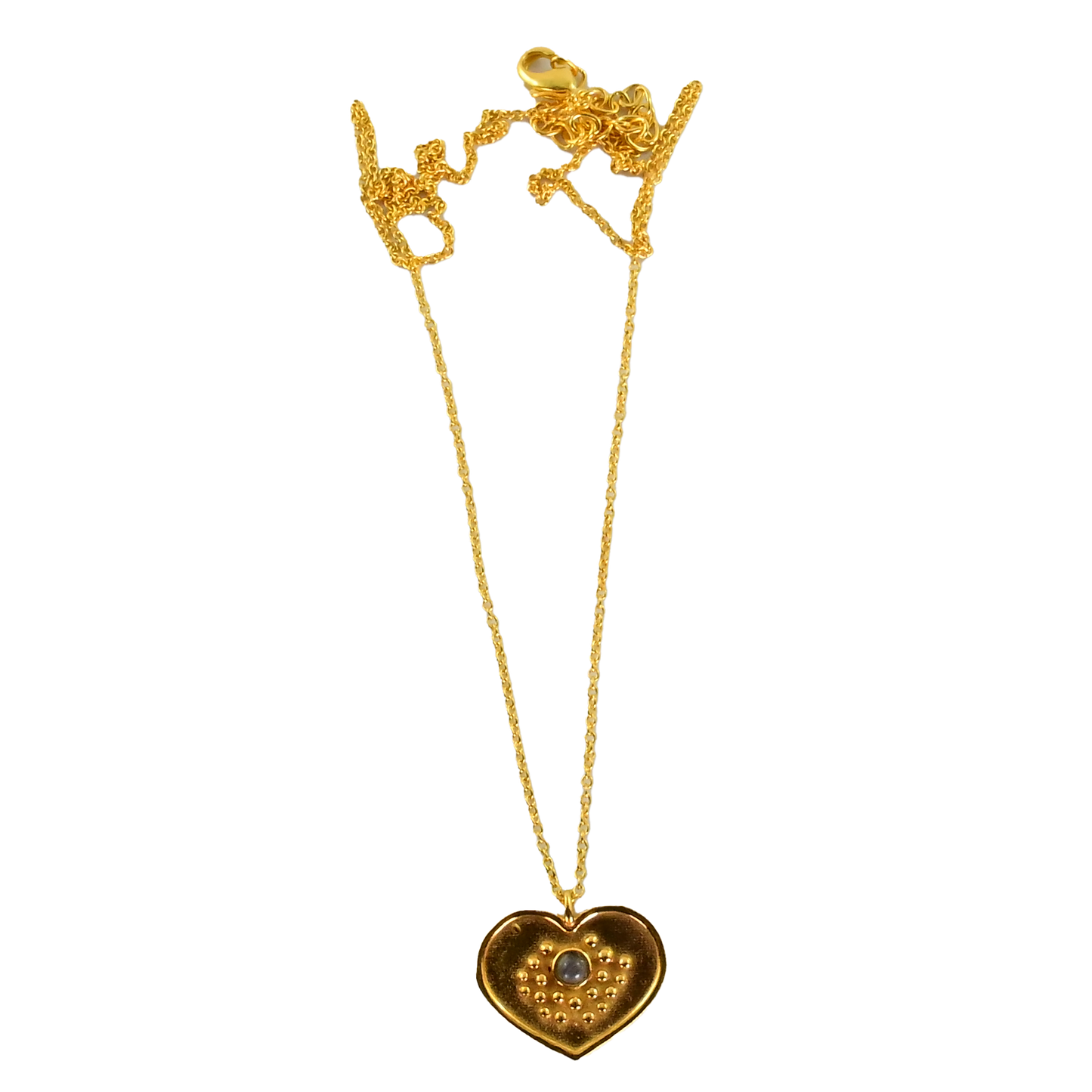 Euro gold and gemstone heart necklace A181