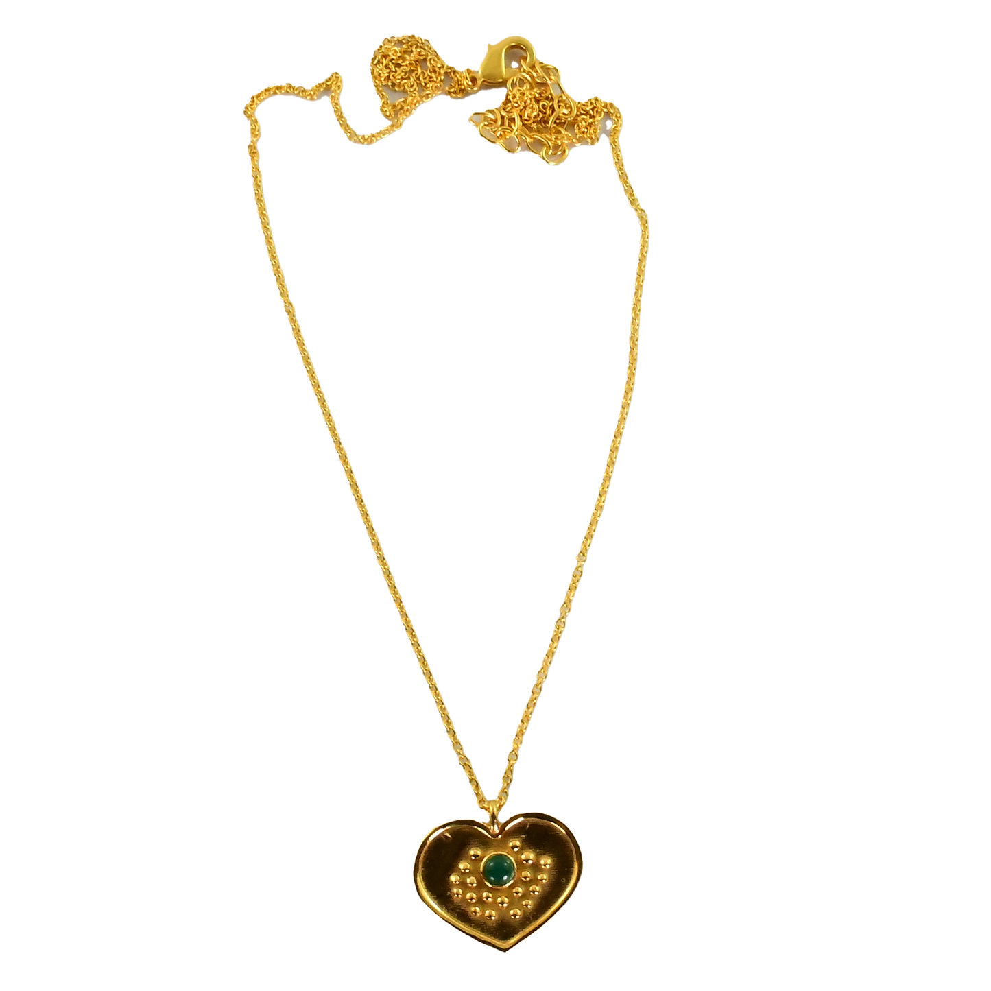 Euro gold and gemstone heart necklace A181