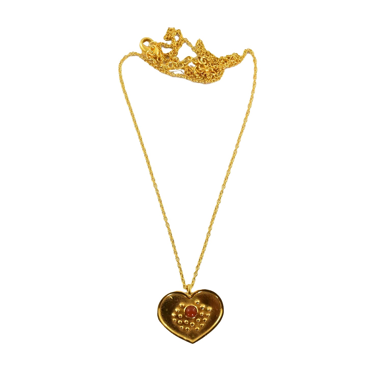 Euro gold and gemstone heart necklace A181