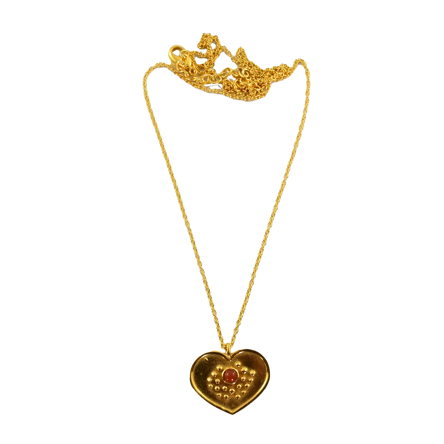 Euro gold and gemstone heart necklace A181