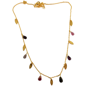 Euro gold Tourmaline necklace  A180