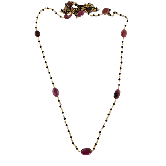 Euro gold and tourmaline and spinel necklace A190a
