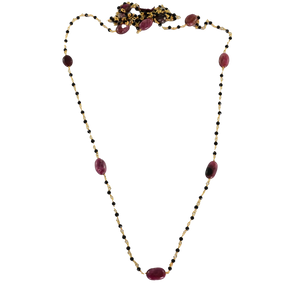 Euro gold and tourmaline and spinel necklace  A180