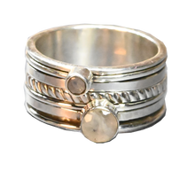 5 Band Spinner Ring with 2 Gems.  lux IARS9