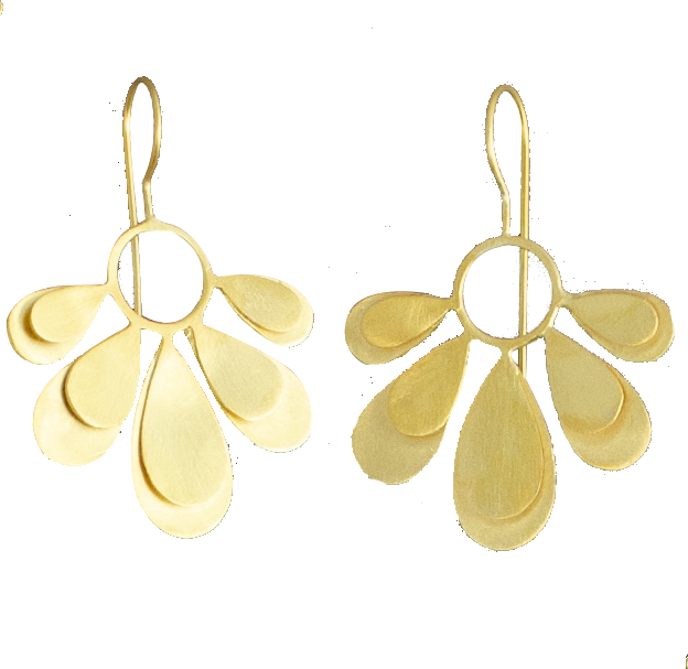 Euro Gold Daisy Drop Earrings B30