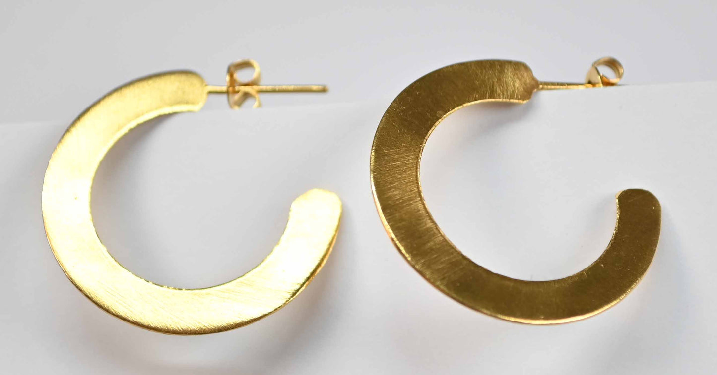 Euro Gold Flat Hoop Earrings B71