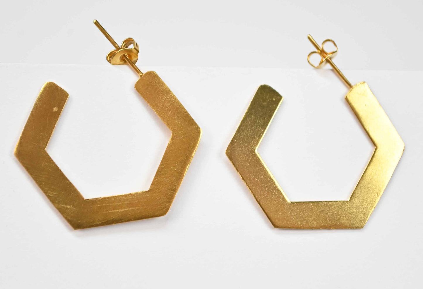 Euro Gold Stud Earrings B92A