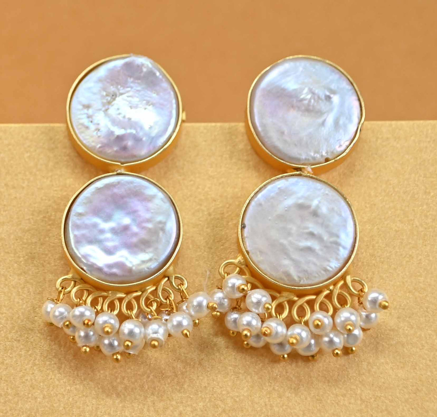Diva Gold Pearl Earrings AIEGP