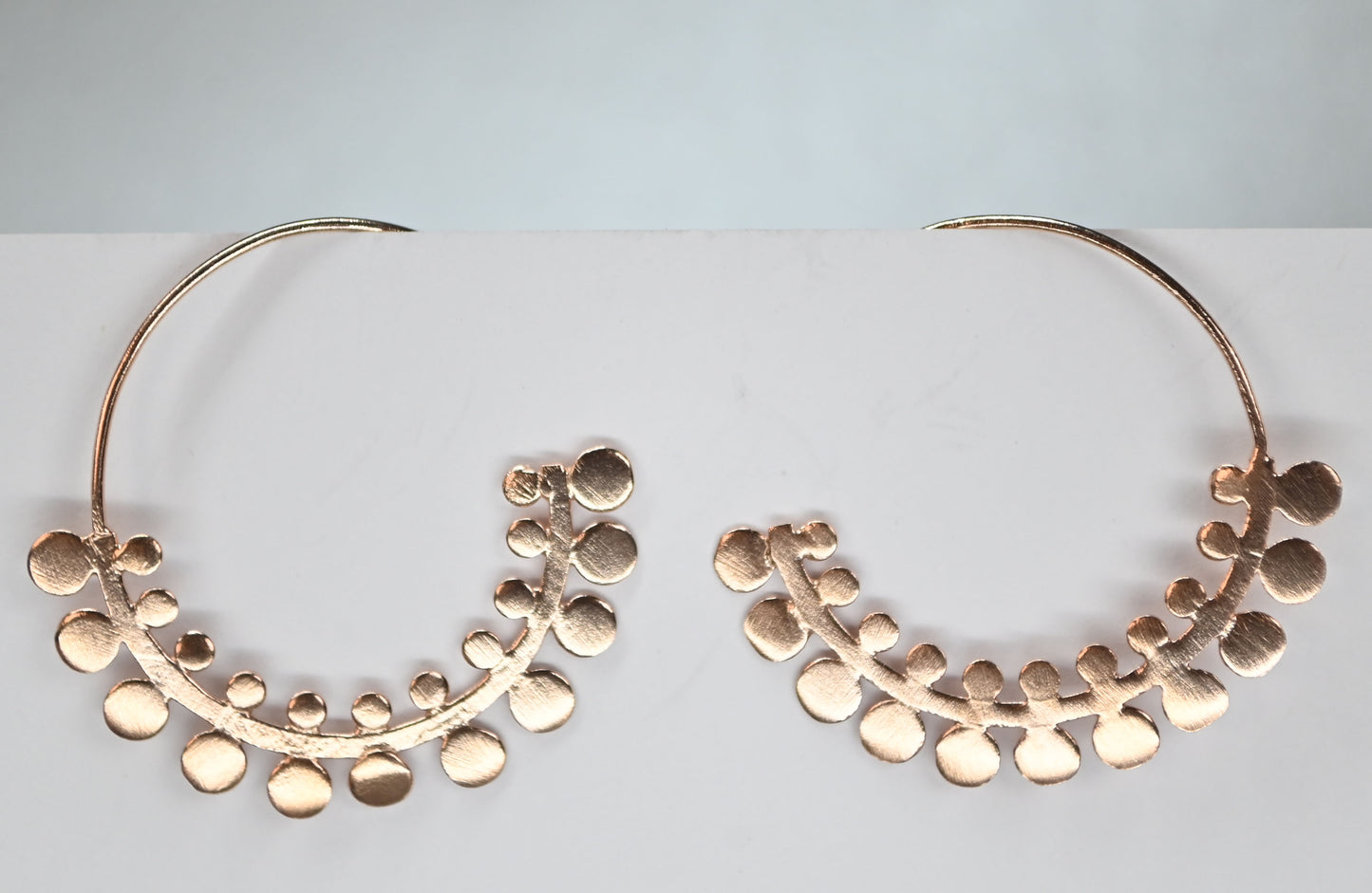 Euro Rose Gold Fern Hoop Earrings B39R