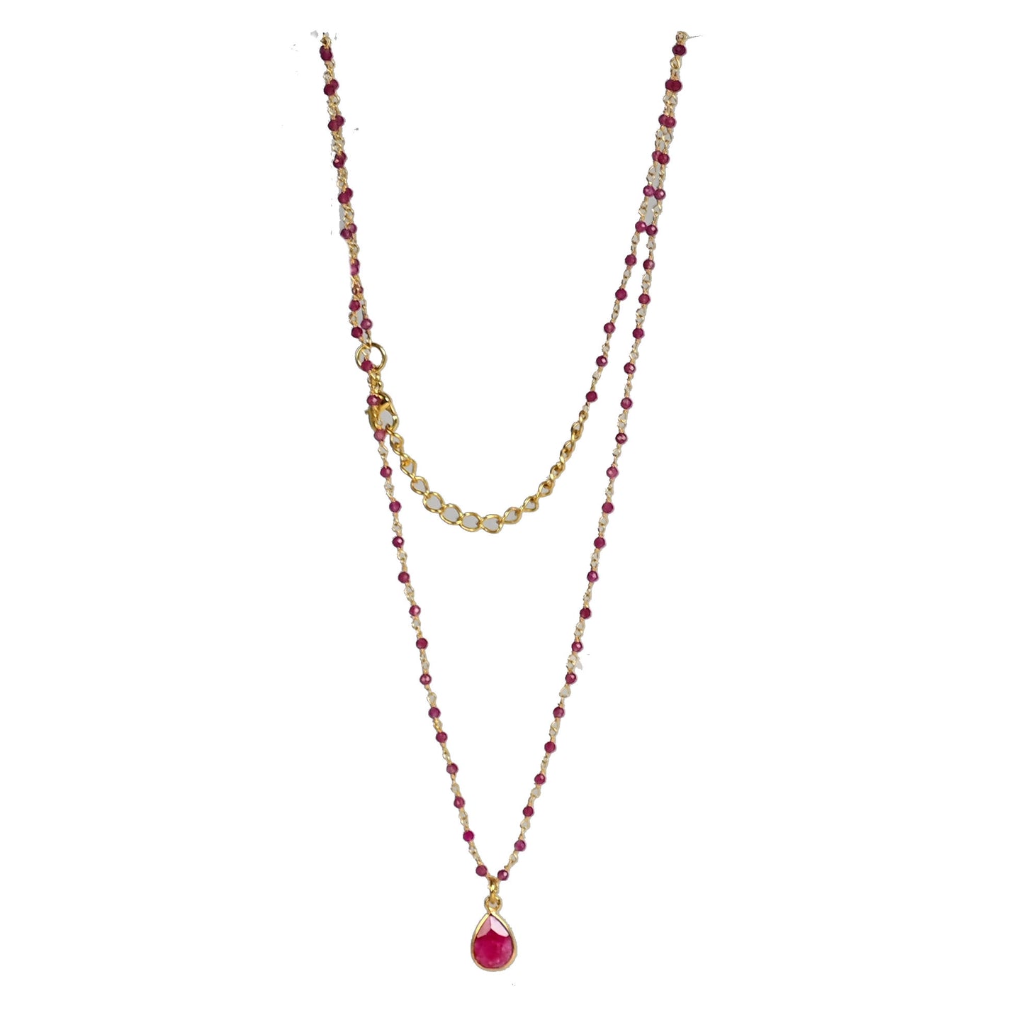 Euro Gold Assorted Gemstones 45 cm plus 5 cm extender chain Necklace A1.