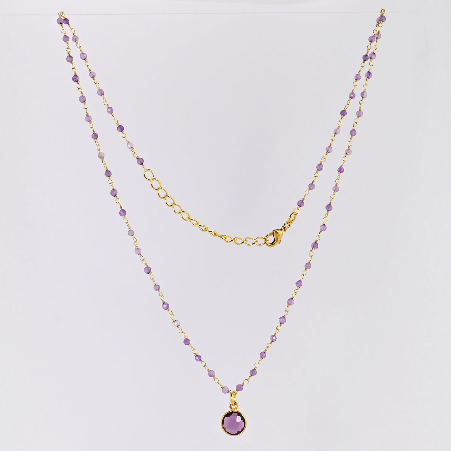 Euro Gold Assorted Gemstones 45 cm plus 5 cm extender chain Necklace A1.