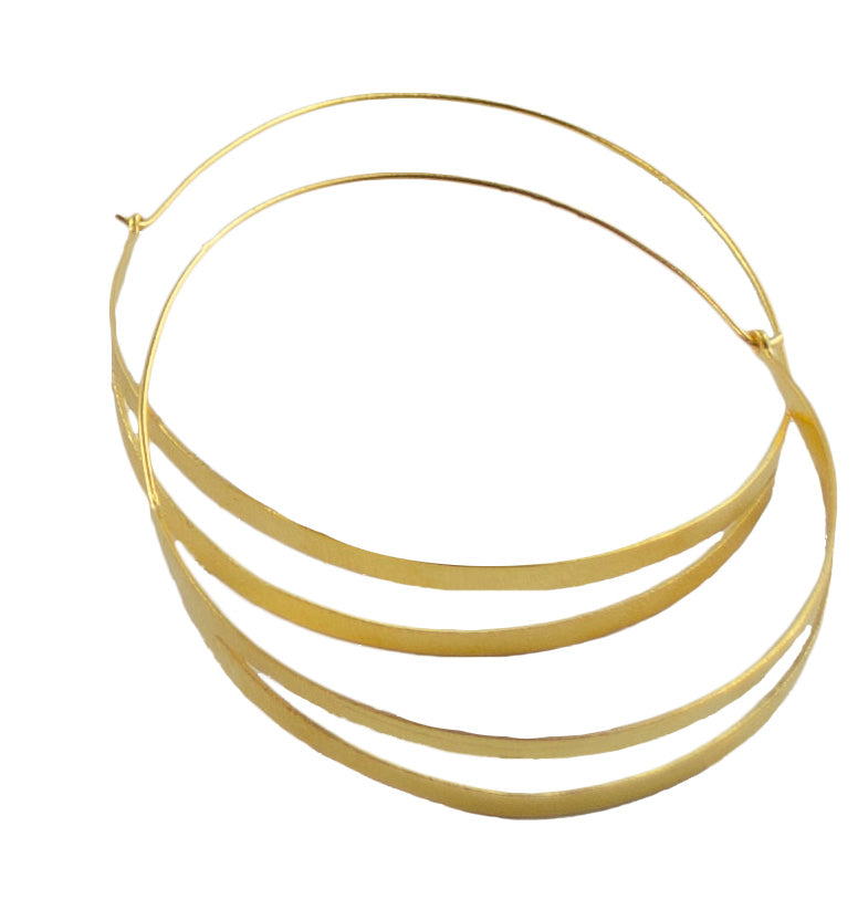 Euro Gold Split Hoop Earrings B6a small
