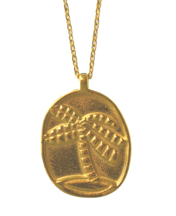 Euro Gold Palm Tree necklace A12.A