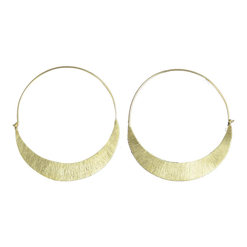 Euro Gold Low Loop Hoop Earrings B6