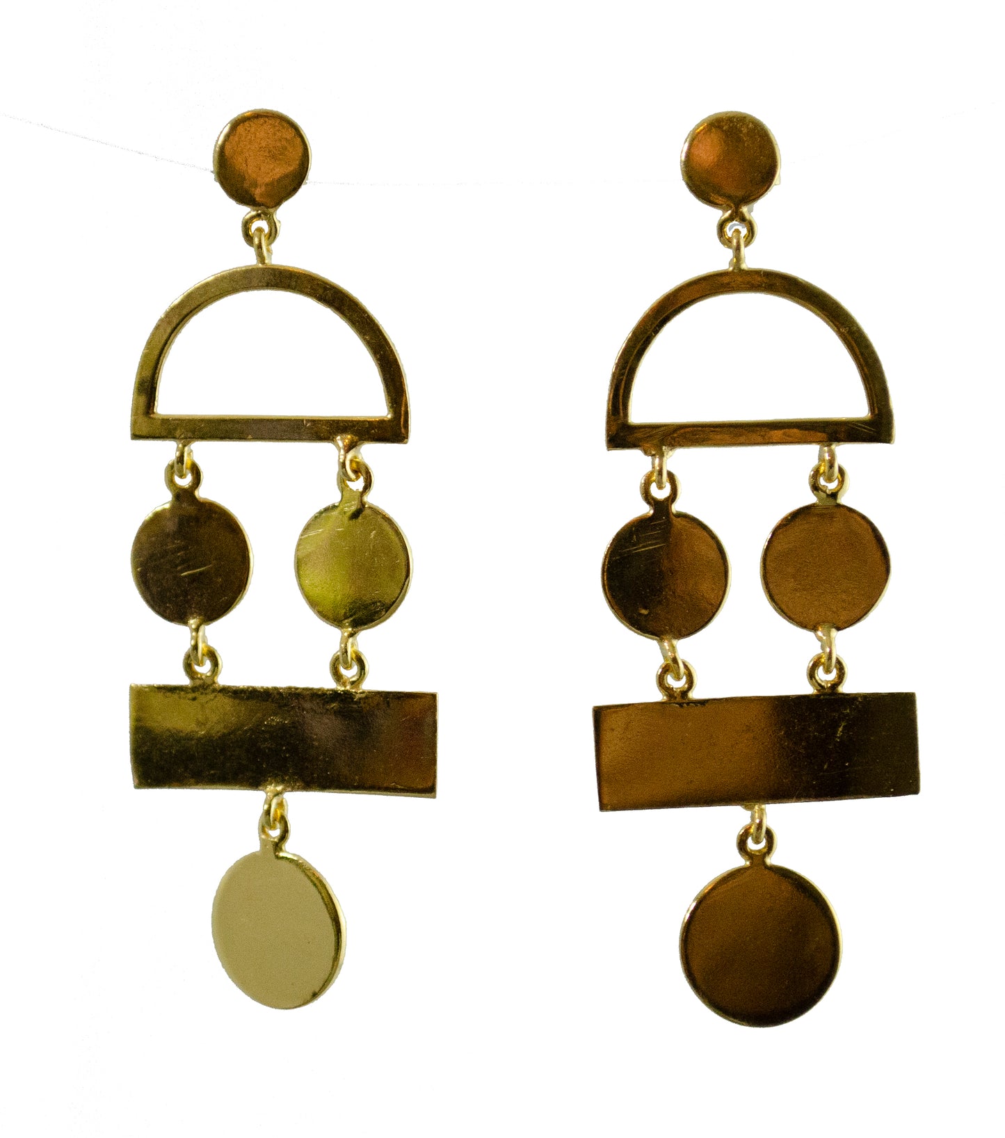 Euro Gold Swing Stud Earrings B68