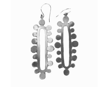 Euro Silver Oval Bubble Drop Earrings C18