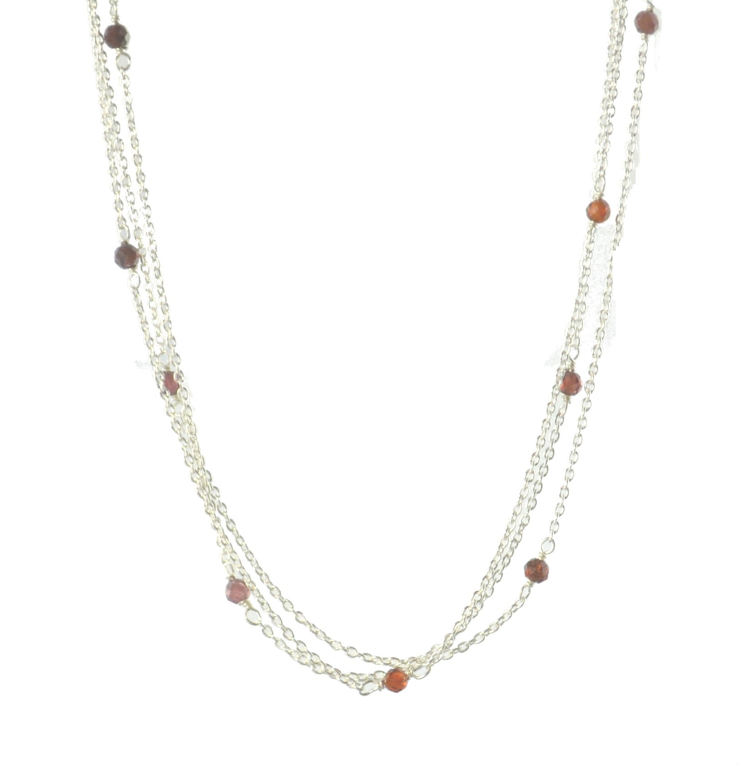3mm Gemstones on gold 45 cm Chain Necklace A50