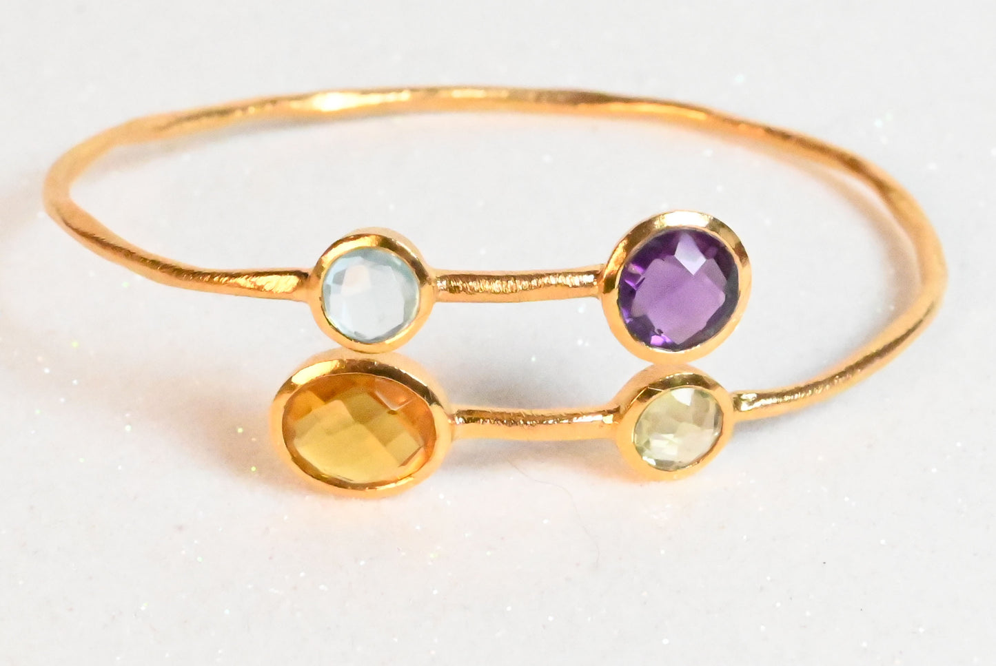 Euro Gold cuff bangle with gems- A22a assorted alternative colours