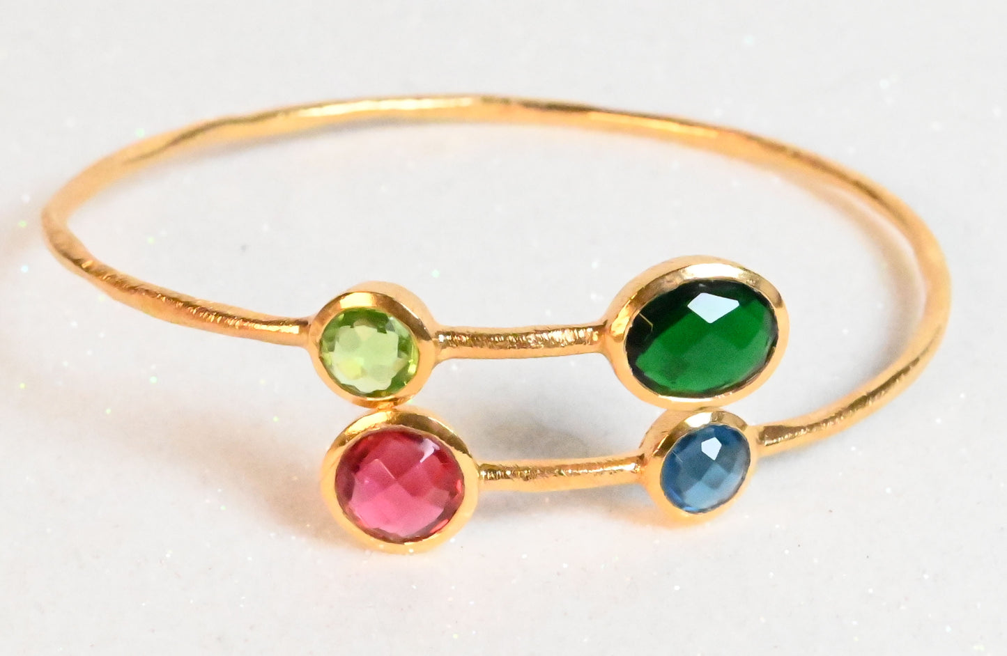 Euro Gold cuff bangle with gems- A22a assorted alternative colours