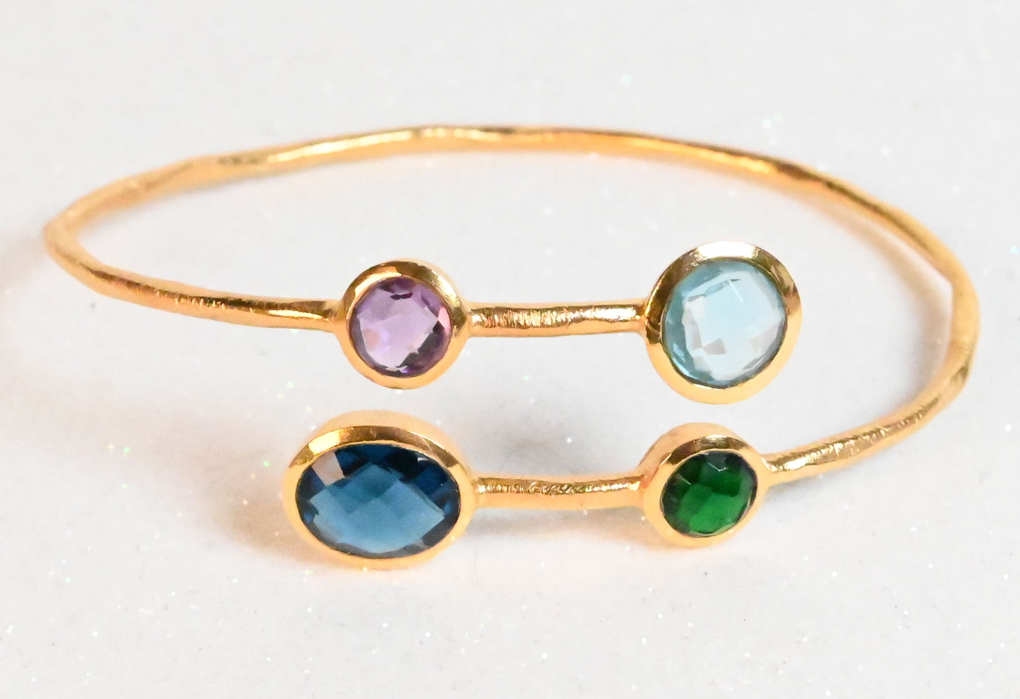 Euro Gold cuff bangle with gems- A22a assorted alternative colours