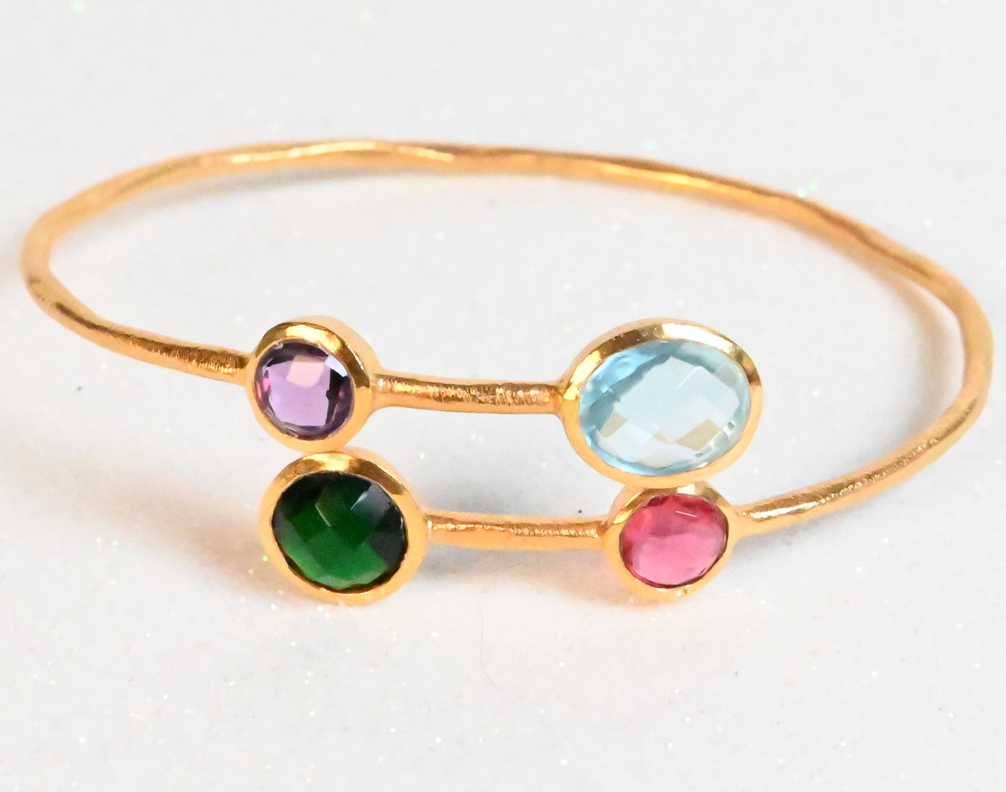 Euro Gold cuff bangle with gems- A22a assorted alternative colours