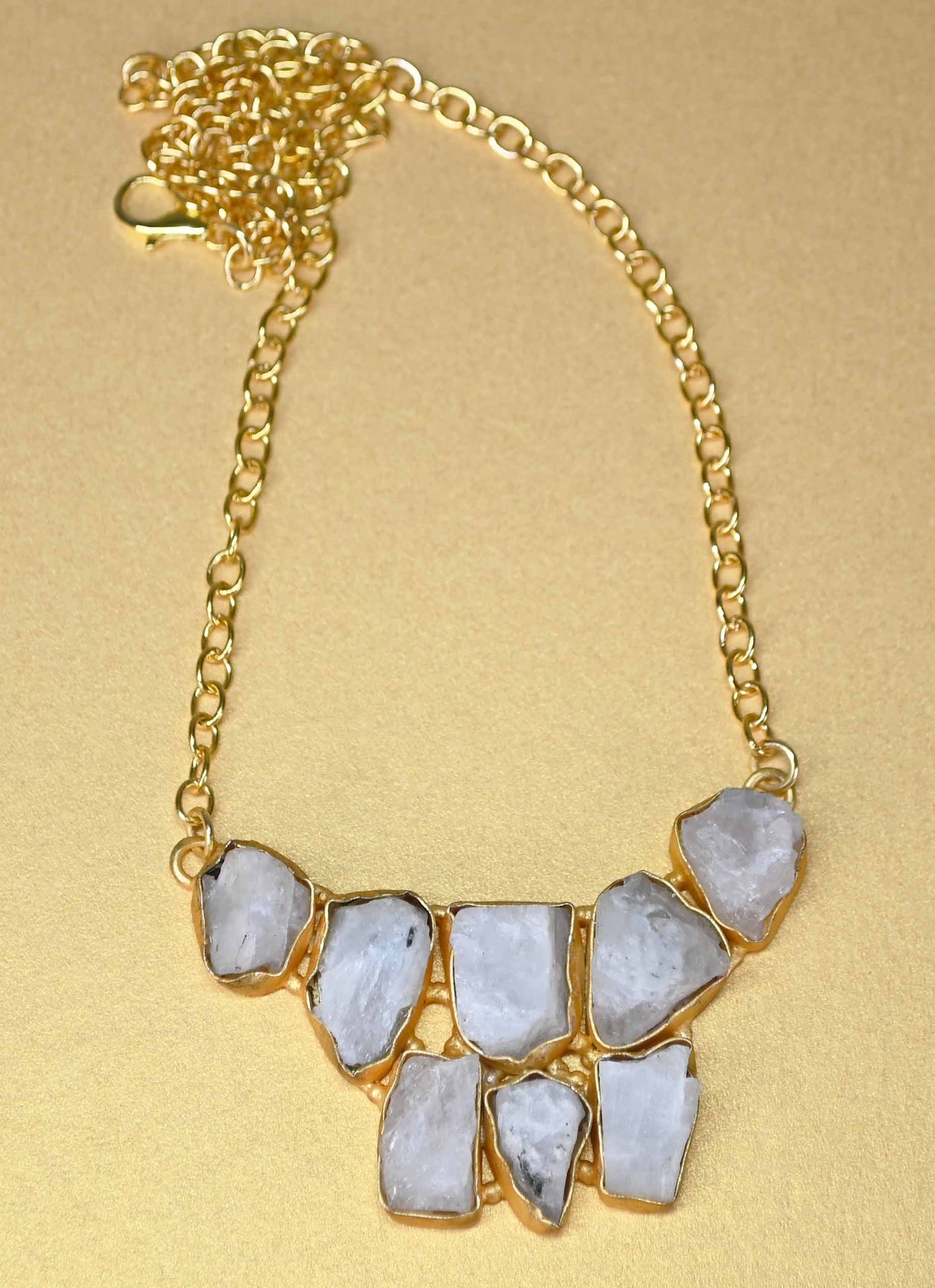 Diva Gold Necklaces Raw Gemstones, 4 colourway's