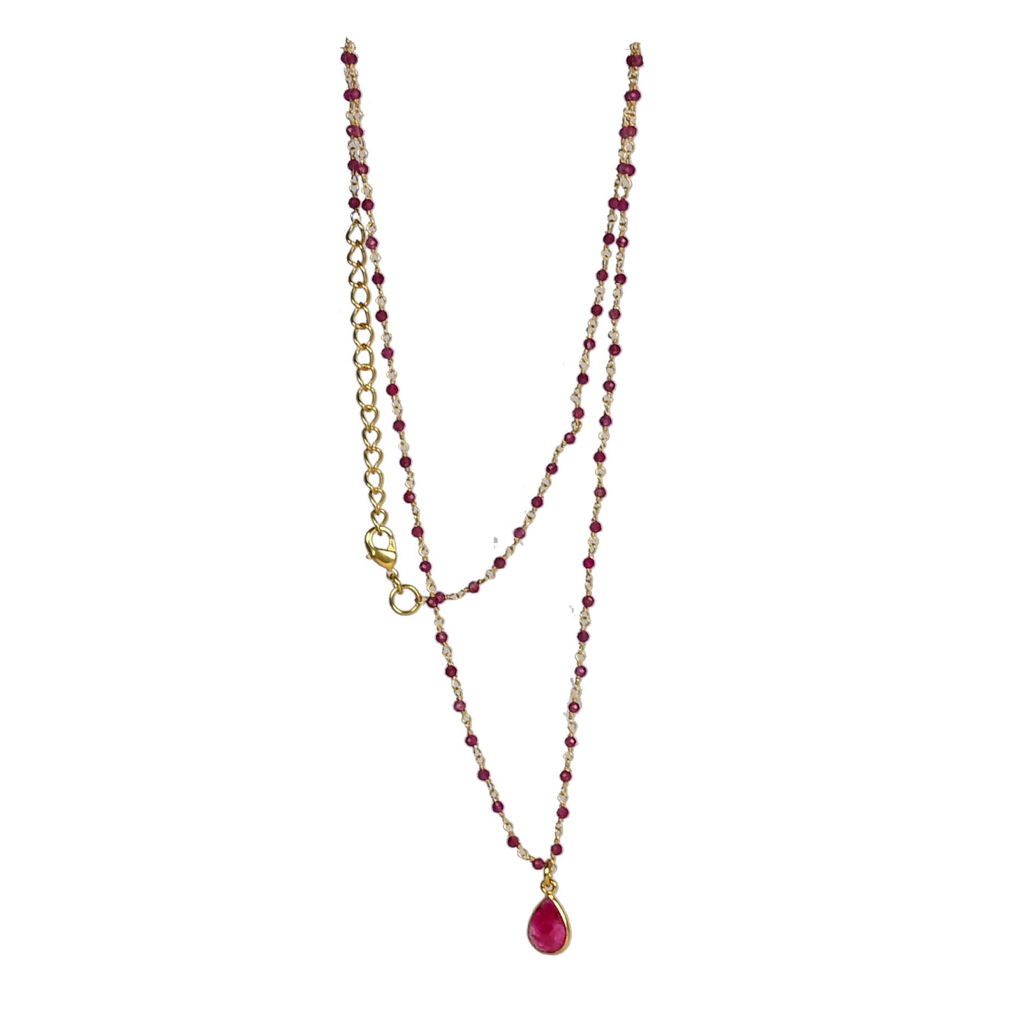 Euro Gold Assorted Gemstones 45 cm plus 5 cm extender chain Necklace A1.