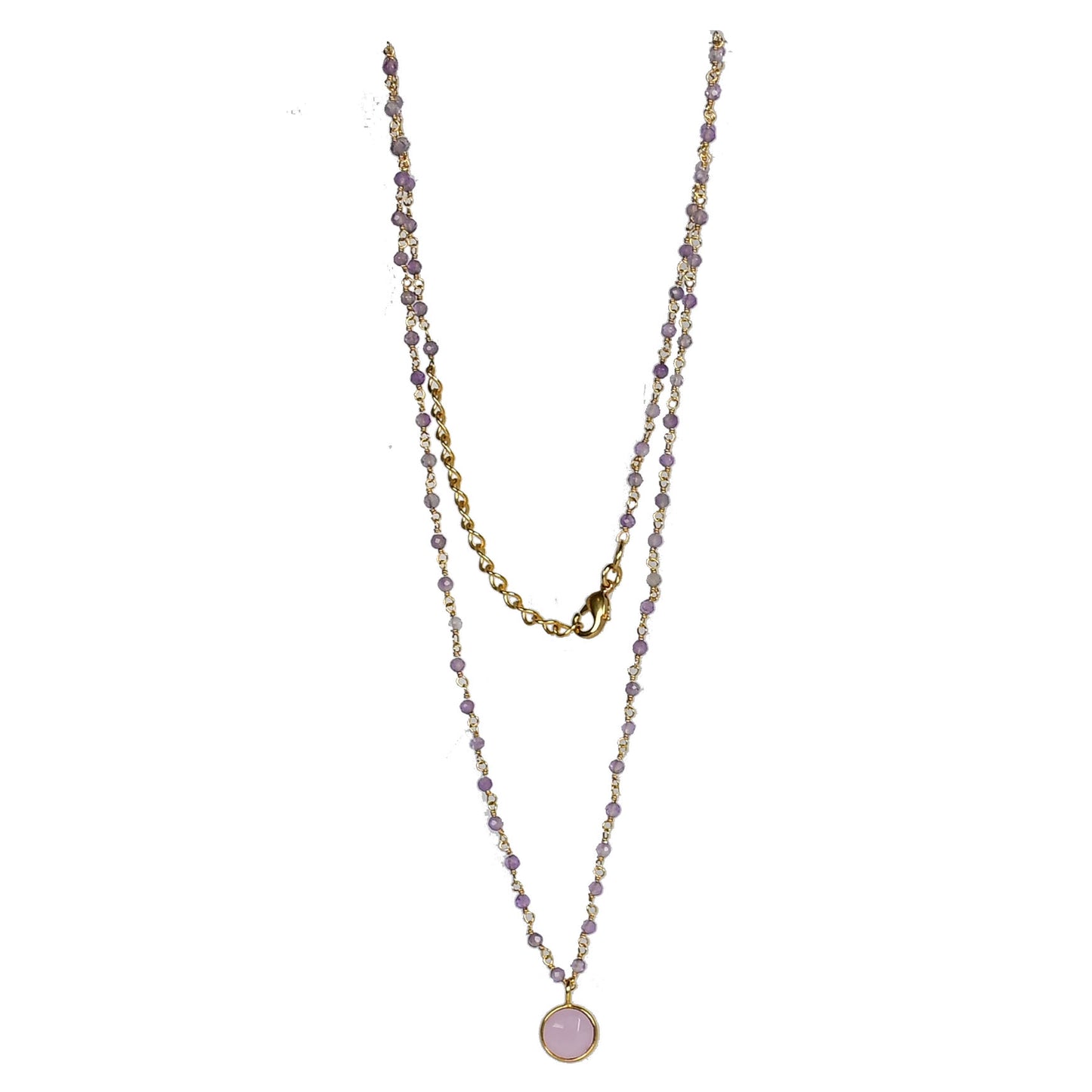Euro Gold Assorted Gemstones 45 cm plus 5 cm extender chain Necklace A1.