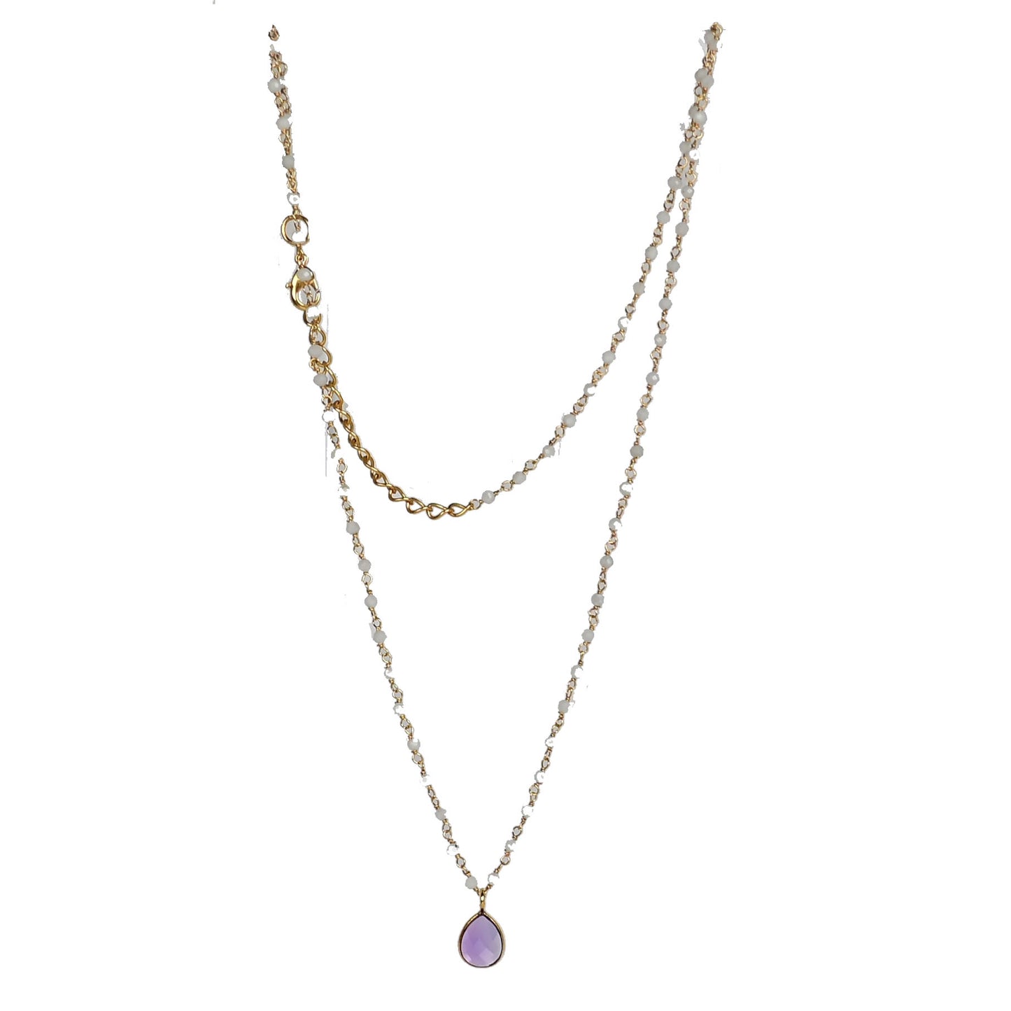 Euro Gold Assorted Gemstones 45 cm plus 5 cm extender chain Necklace A1.